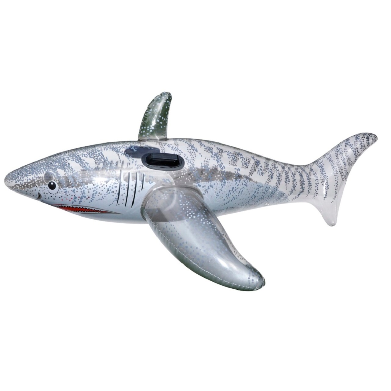 Swim Central 72" Inflatable Gray Ride-On Shark Swimming Pool Float